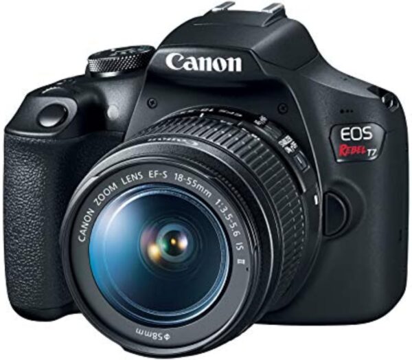 Câmera DSLR Rebel Rebel T7 Canon com lente de 18 a 55 mm | Wi-Fi interno | Sensor CMOS de 24,1 MP | Digic 4+ Image Processor e Full HD Videos