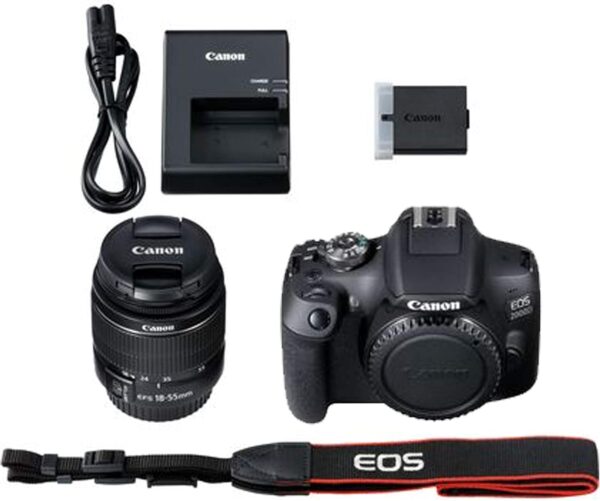 Câmera DSLR da Canon EOS 2000d/Rebel T7 com EF-S 18-55mm f/3.5-5.6 Lente Zoom + Memória de 64 GB, Luz de Vídeo LED, Case, Gripster Tripod e More (Bundle essencial) (renovado) - Imagem 8