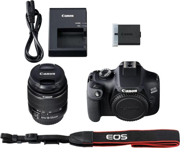 Câmera DSLR da Canon EOS 4000D/Rebel T100 DSLR com EF-S 18-55mm f/3,5-5.6 Lente Zoom + Memória de 64 GB, Filtros, Caso, Tripé, Flash e Mais (Pacote 34pc) (Renovado) - Imagem 9