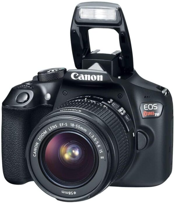 Canon EOS Rebel T6 Digital SLR Camera Kit with EF-S 18-55mm f/3.5-5.6 is II Lens, Built-in WiFi and NFC - Black (Renewed) - Image 4