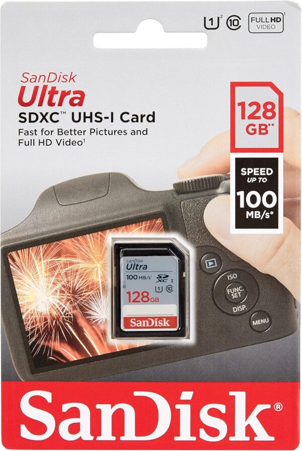 SanDisk 128GB Ultra SDXC UHS-I Memory Card - 100MB/s, C10, U1, Full HD, SD Card - SDSDUNR-128G-GN6IN - Image 3