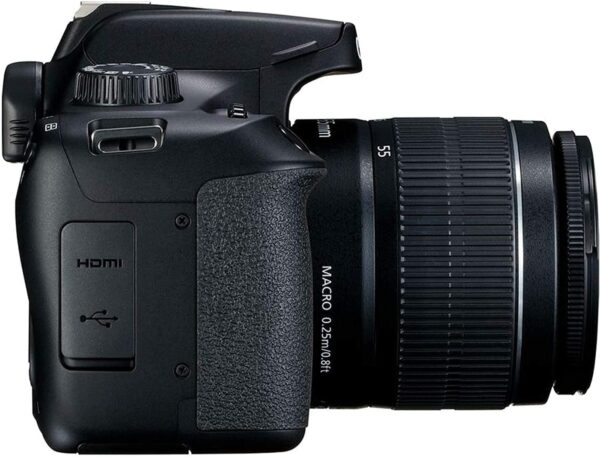 Canon EOS 4000D / Rebel T100 DSLR Camera w/EF-S 18-55mm f/3.5-5.6 Lens 3 Lens Kit Bundled with 128GB Memory + Wide Angle Lens + Telephoto Lens + Flash + More (Renewed) Black - Image 3