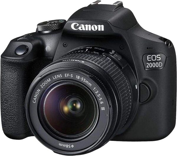 Câmera DSLR da Canon EOS 2000d/Rebel T7 com EF-S 18-55mm f/3.5-5.6 Lente Zoom + Memória de 64 GB, Luz de Vídeo LED, Case, Gripster Tripod e More (Bundle essencial) (renovado) - Imagem 2
