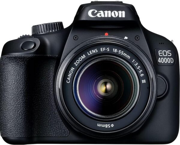 Câmera DSLR da Canon EOS 4000D/Rebel T100 DSLR com EF-S 18-55mm f/3,5-5.6 Lente Zoom + Memória de 64 GB, Filtros, Caso, Tripé, Flash e Mais (Pacote 34pc) (Renovado) - Imagem 2