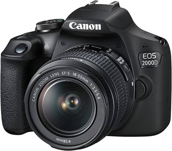 Canon EOS 2000D / Rebel T7 DSLR Camera with EF-S 18-55mm Lens + SanDisk 32GB Card Tripod Case Wideangle Lenses ZeeTech Accessory Bundle (20pc Bundle) (18-55MM, Card) Black (Renewed) - Image 2