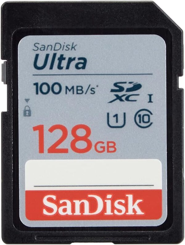 SanDisk 128GB Ultra SDXC UHS-I Memory Card - 100MB/s, C10, U1, Full HD, SD Card - SDSDUNR-128G-GN6IN